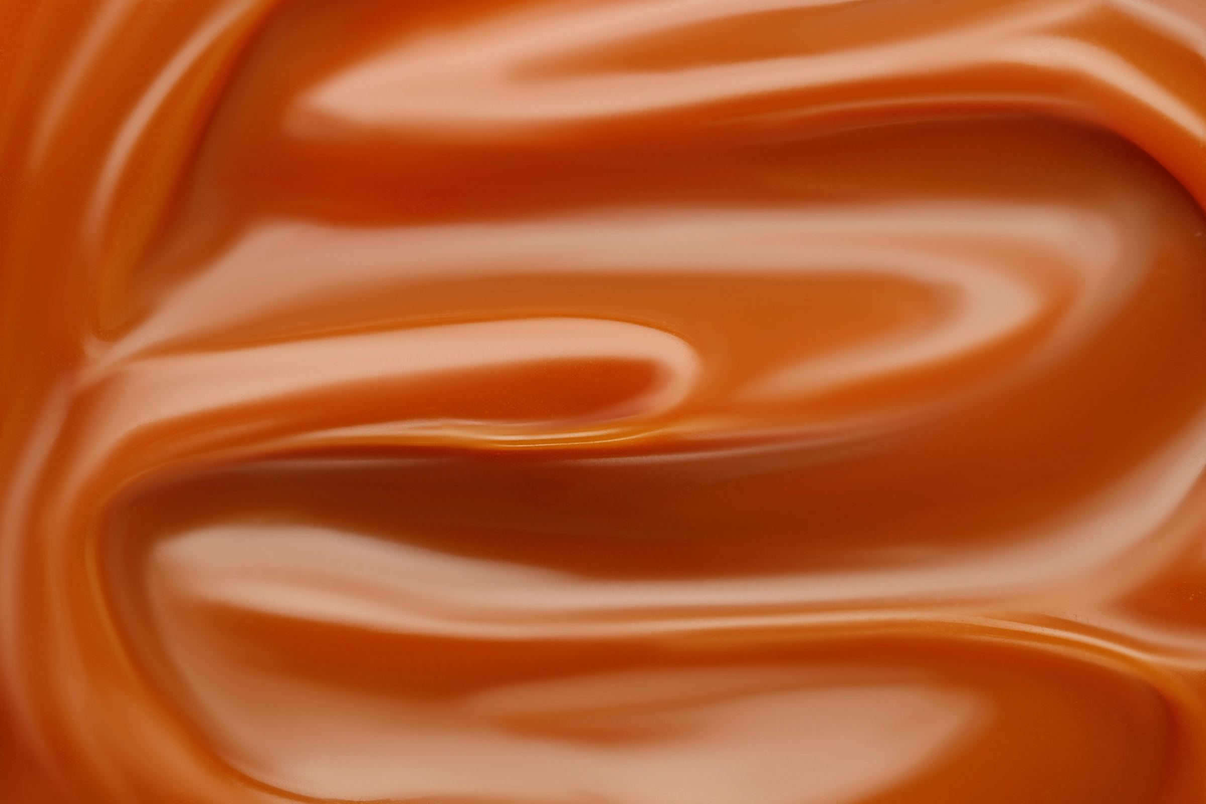 Molten caramel close-up